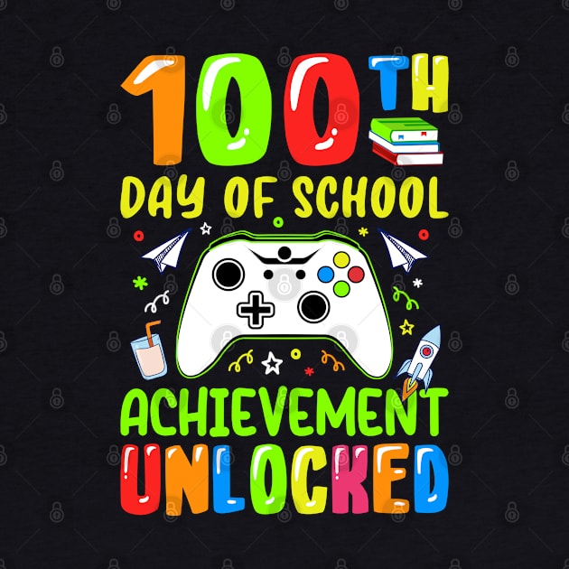 100th Day Of School Achievement Unlocked - Gamer Student by Pop Cult Store